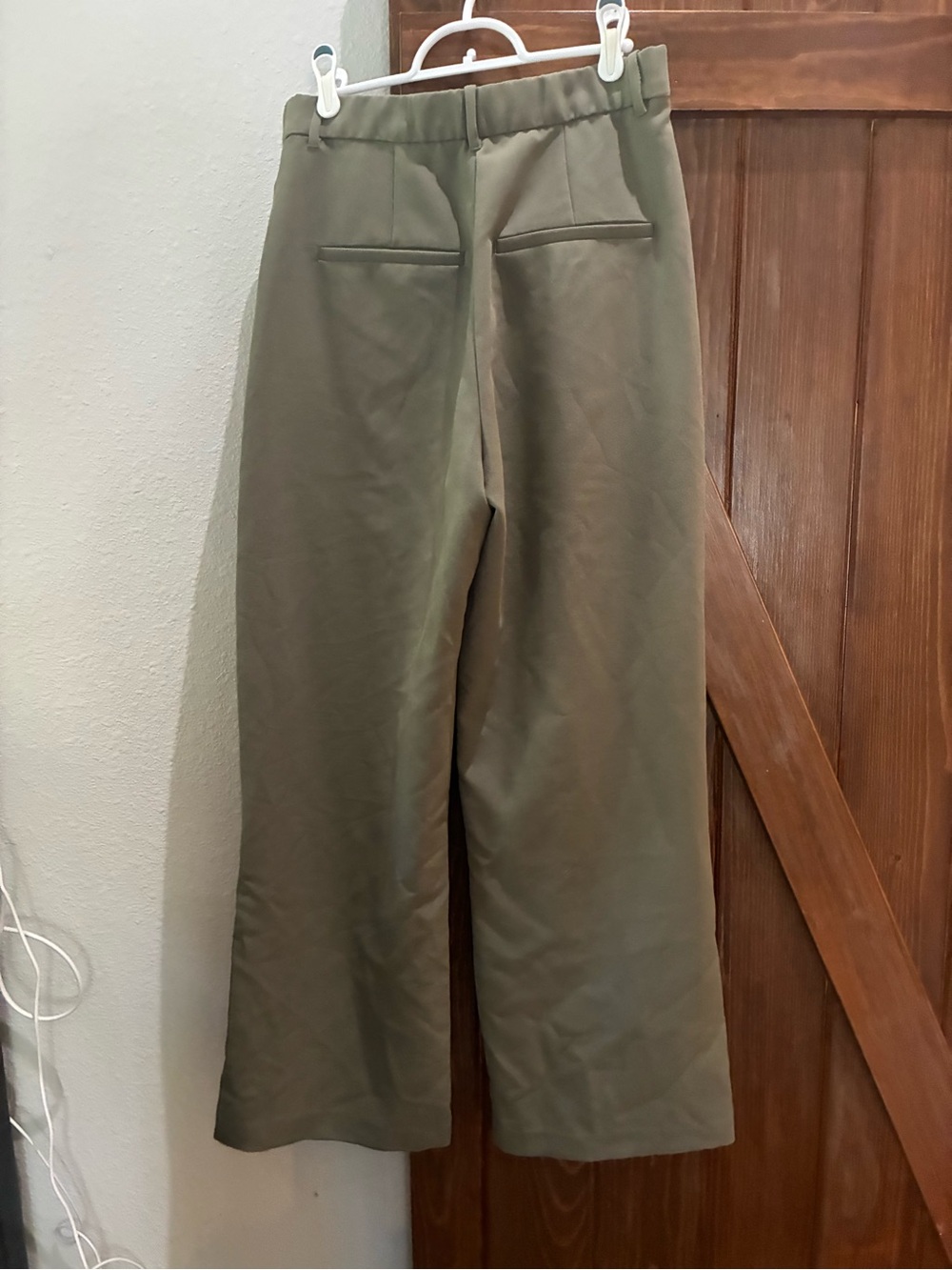 Abercrombie & Fitch Olive Green Boot-Cut Wide Leg Pants